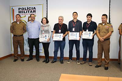 ...e dos colegas Aldo Semino, Alexandre Mesquita, Carm&eacute;lia Cacilda Cunha e Nelson J&uacute;nior (GSM) foram entregues pela PMMG